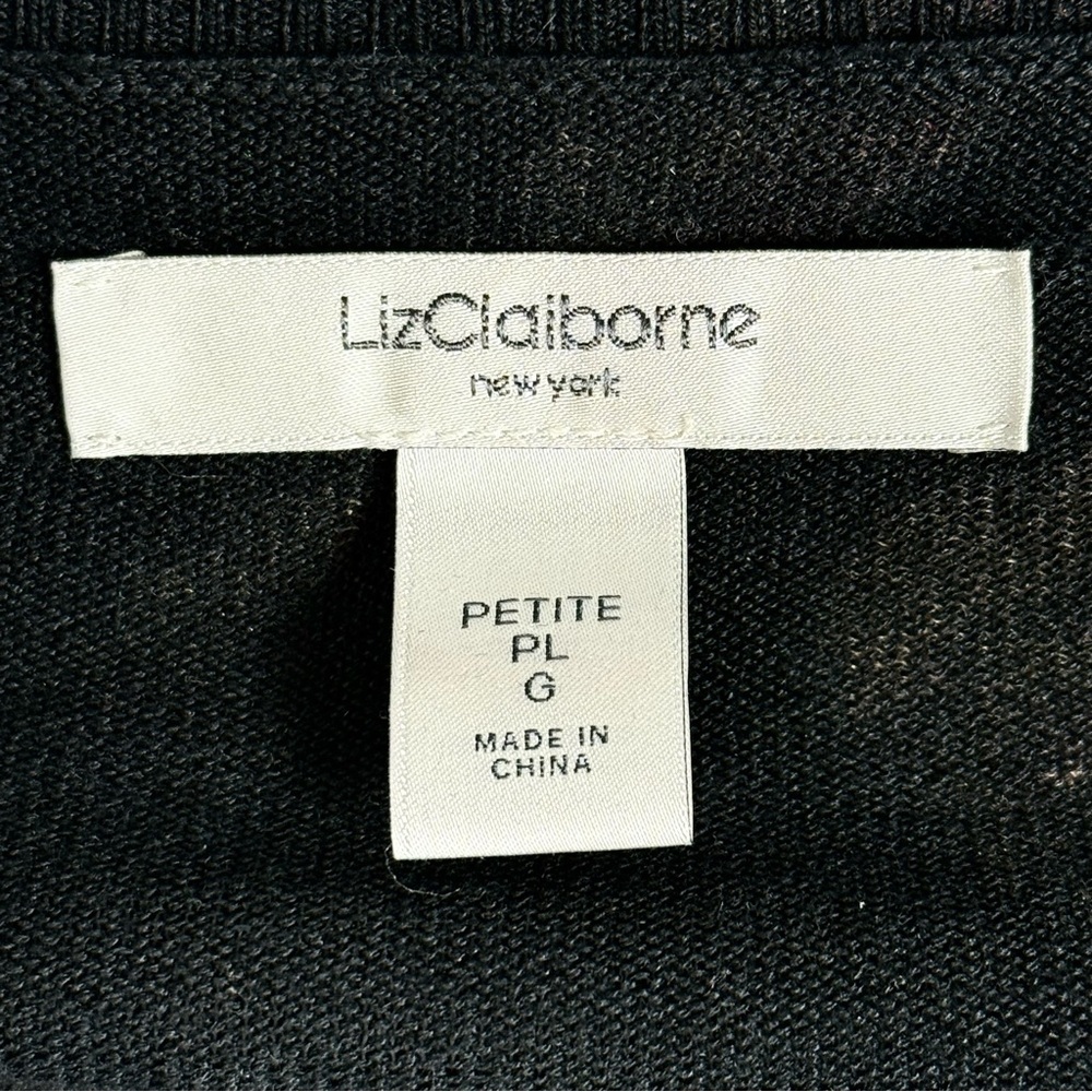 Liz Claiborne Multicolor Feather Print Silk Cardigan - Picture 9 of 11